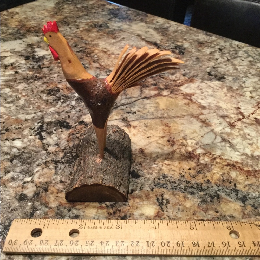 Wood carved rooster